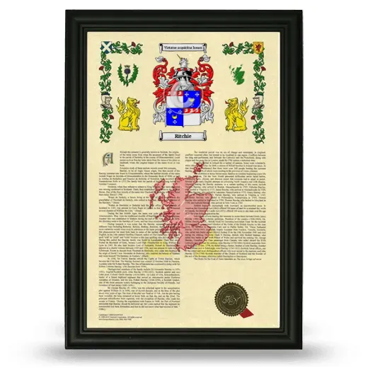 Ritchie Armorial History Framed - Black