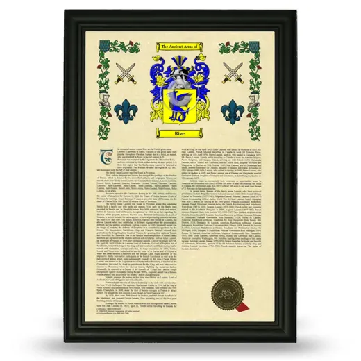 Rive Armorial History Framed - Black