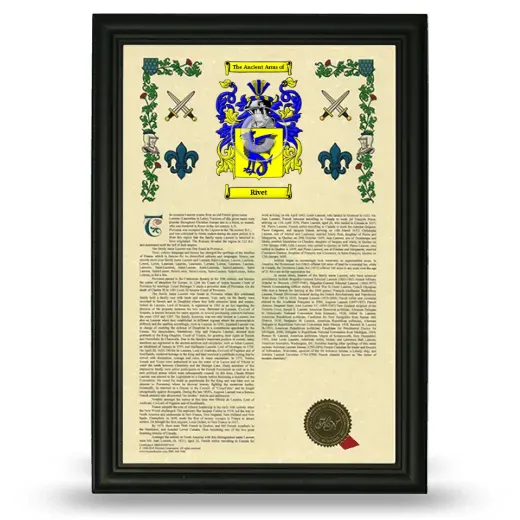 Rivet Armorial History Framed - Black