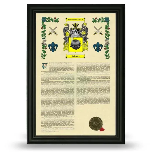 Robidas Armorial History Framed - Black