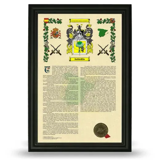 Robledillo Armorial History Framed - Black