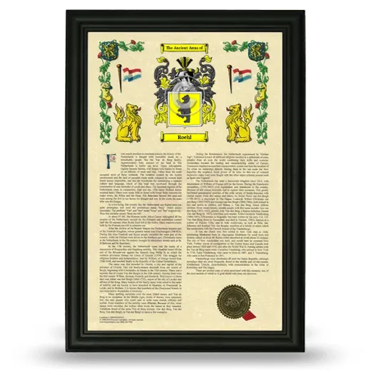 Roehl Armorial History Framed - Black