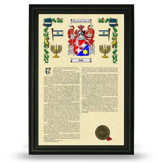 Roit Armorial History Framed - Black