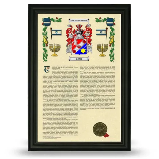 Rojter Armorial History Framed - Black