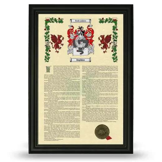 Ropkins Armorial History Framed - Black