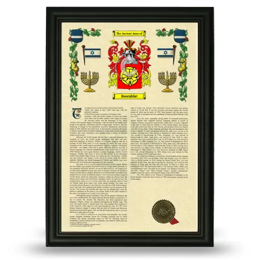 Rosenblat Armorial History Framed - Black