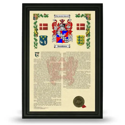 Rosenkranz Armorial History Framed - Black