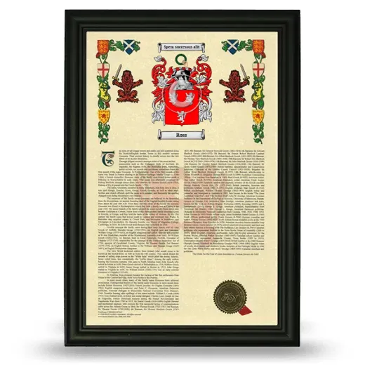 Ross Armorial History Framed - Black