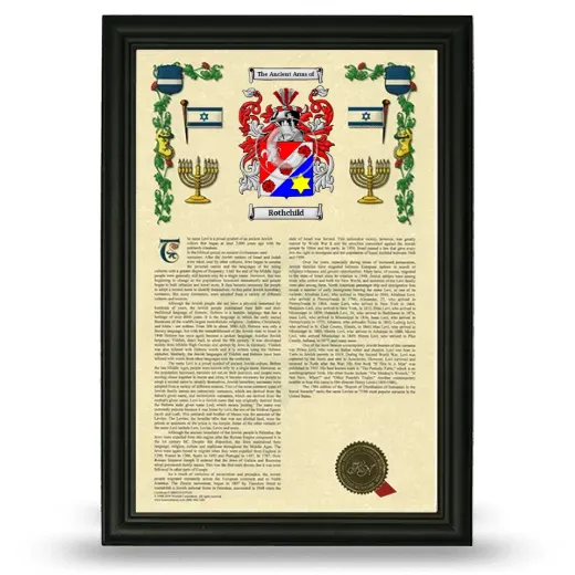 Rothchild Armorial History Framed - Black
