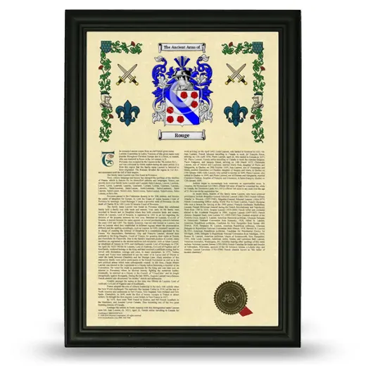 Rouge Armorial History Framed - Black