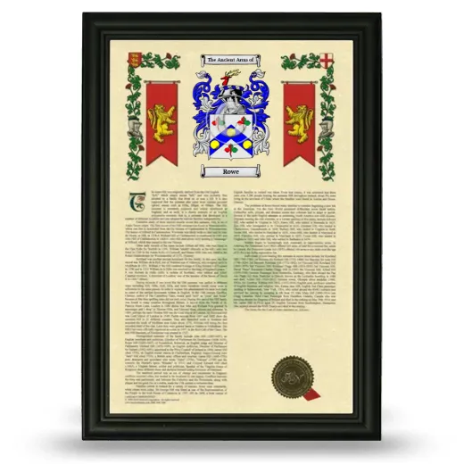 Rowe Armorial History Framed - Black