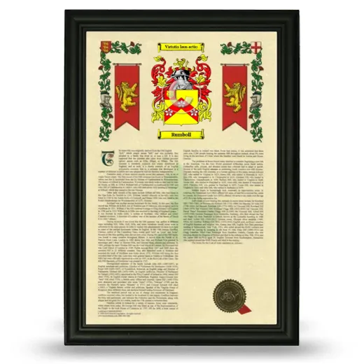 Rumboll Armorial History Framed - Black