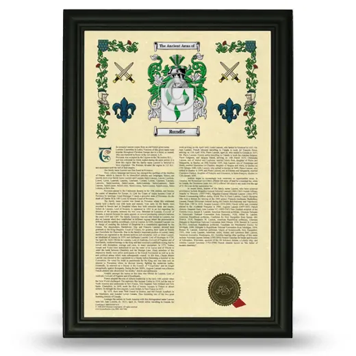 Rundle Armorial History Framed - Black