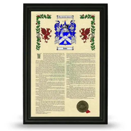 Ruts Armorial History Framed - Black