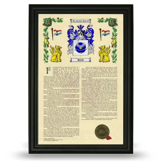 Rysch Armorial History Framed - Black