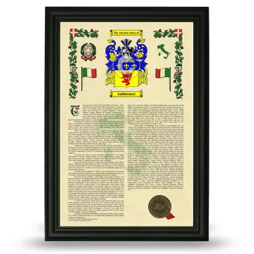 Sabbatucci Armorial History Framed - Black