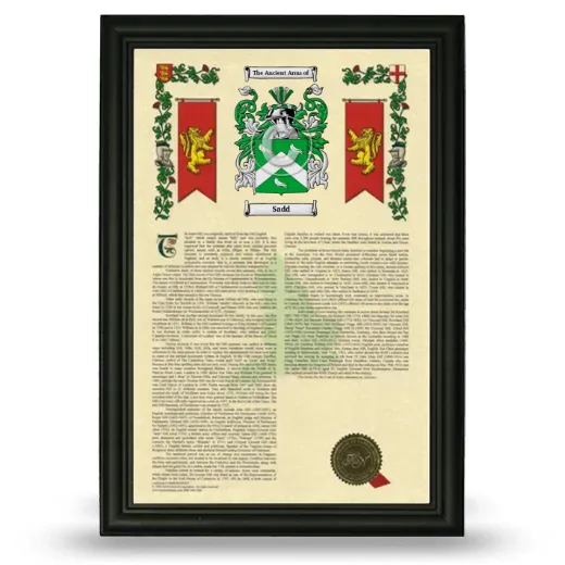 Sadd Armorial History Framed - Black