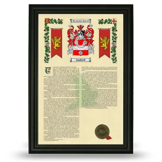 Sandwell Armorial History Framed - Black