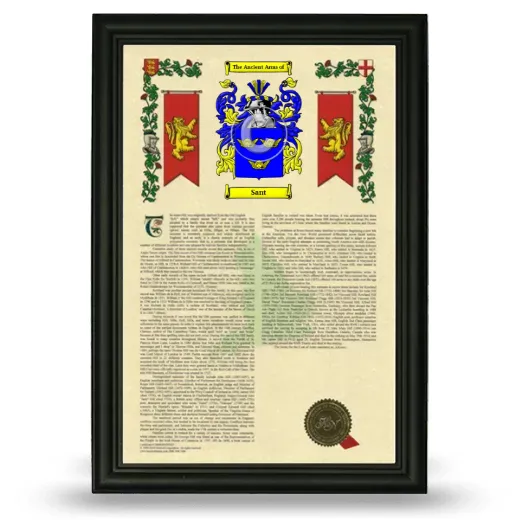Sant Armorial History Framed - Black
