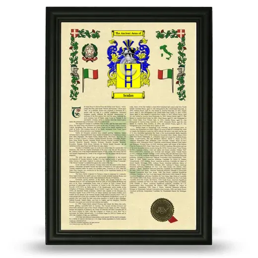 Scalas Armorial History Framed - Black