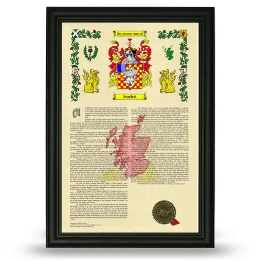 Scarlett Armorial History Framed - Black