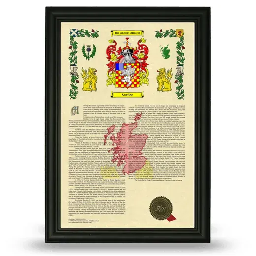 Scarlot Armorial History Framed - Black