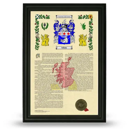 Schem Armorial History Framed - Black