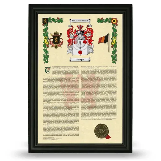 Schepp Armorial History Framed - Black