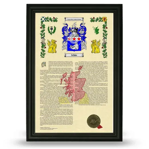 Schim Armorial History Framed - Black