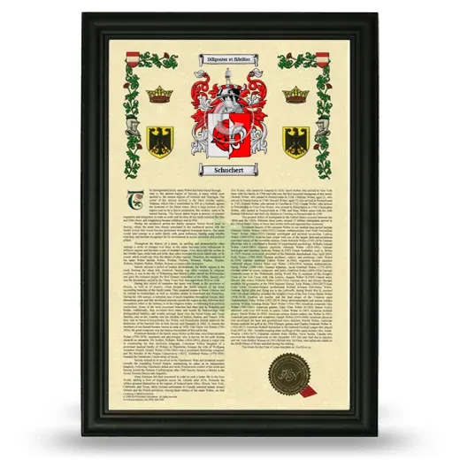 Schuchert Armorial History Framed - Black