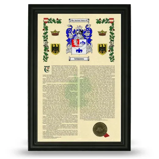 Schueren Armorial History Framed - Black