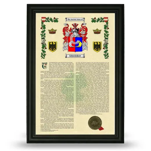 Schweickert Armorial History Framed - Black