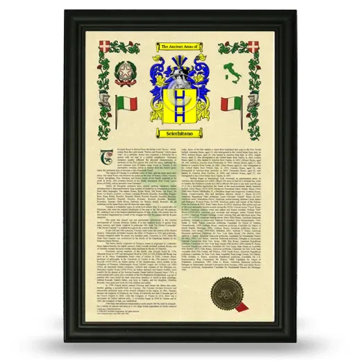 Scicchitano Armorial History Framed - Black