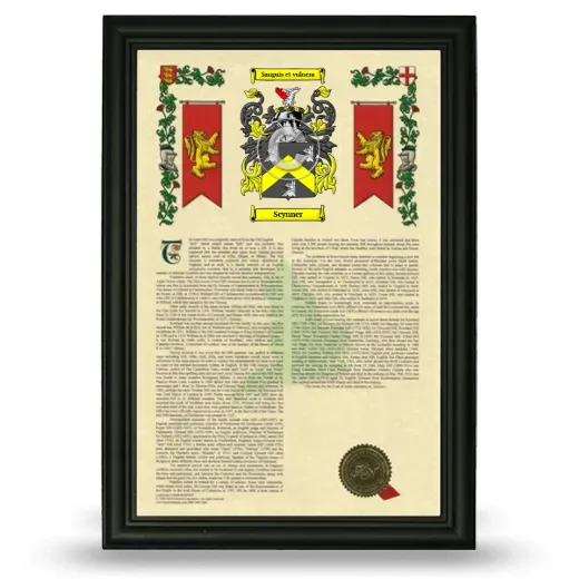 Scynner Armorial History Framed - Black