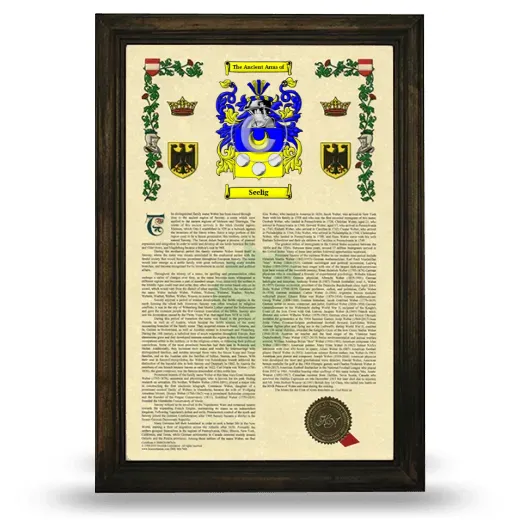 Seelig Armorial History Framed - Brown