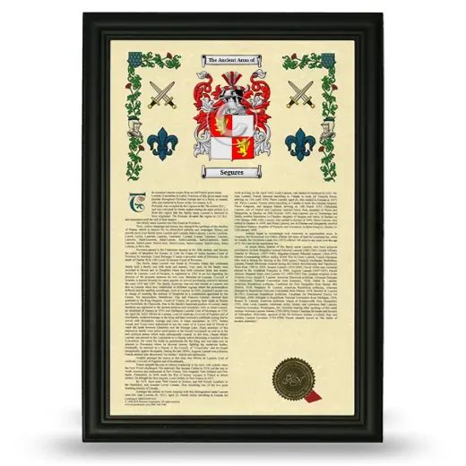 Segures Armorial History Framed - Black