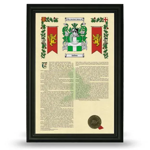 Selves Armorial History Framed - Black
