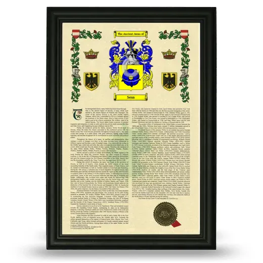 Sesa Armorial History Framed - Black