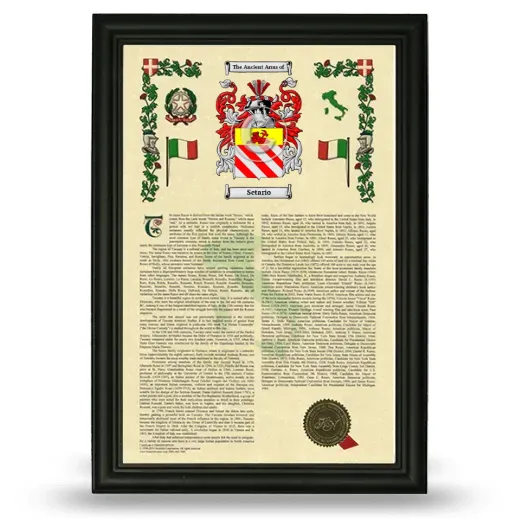 Setario Armorial History Framed - Black