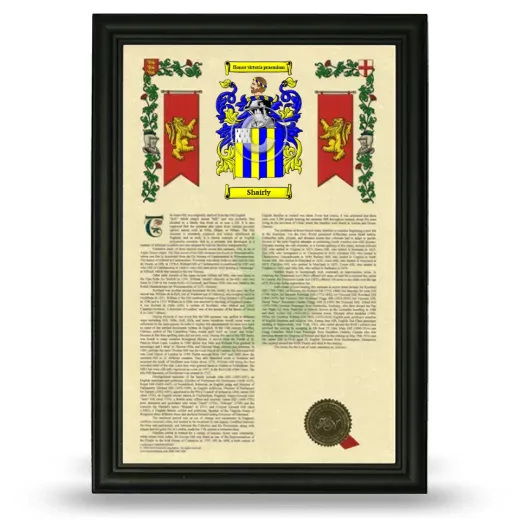 Shairly Armorial History Framed - Black