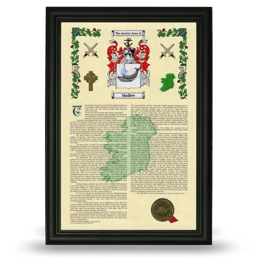 Shallow Armorial History Framed - Black