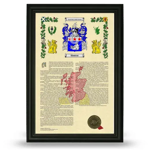 Shantay Armorial History Framed - Black