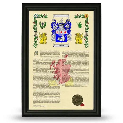 Shaun Armorial History Framed - Black