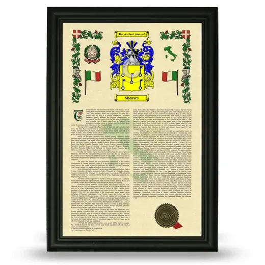 Sheaves Armorial History Framed - Black