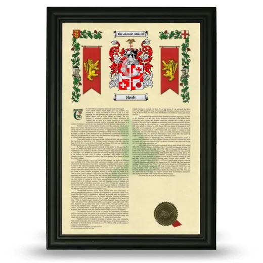 Shedy Armorial History Framed - Black