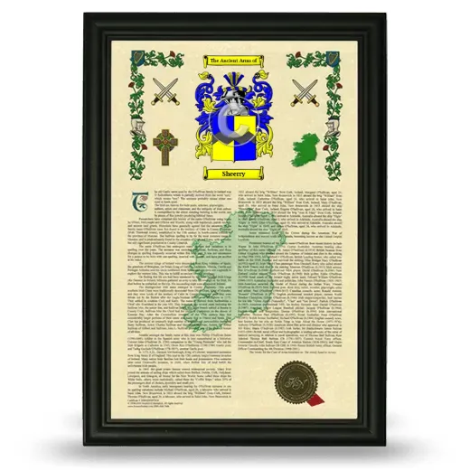 Sheerry Armorial History Framed - Black