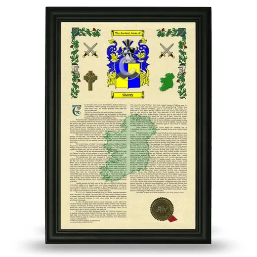 Sherry Armorial History Framed - Black