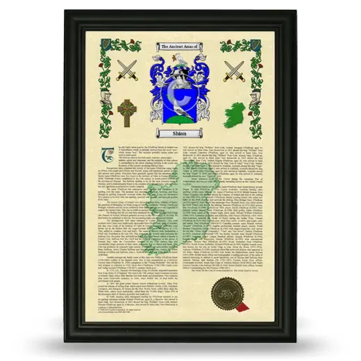 Shian Armorial History Framed - Black