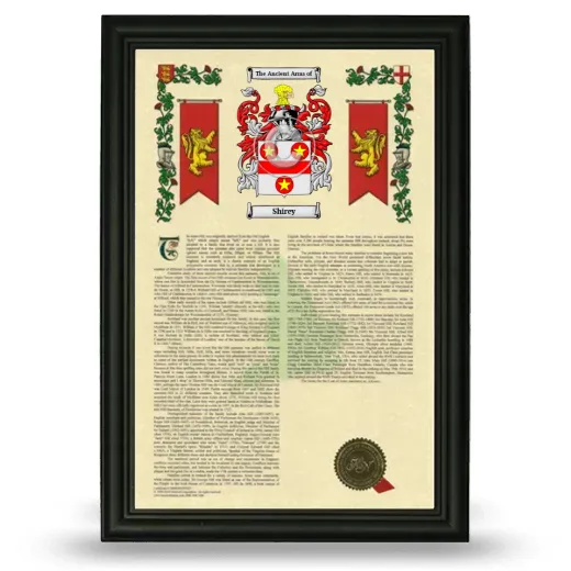 Shirey Armorial History Framed - Black