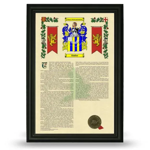 Shirlay Armorial History Framed - Black
